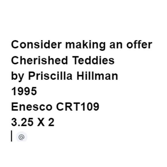 1995 Cherished Teddies Sculpture Town Tattler Signage Priscilla Hillman CRT109 - Picture 2 of 13